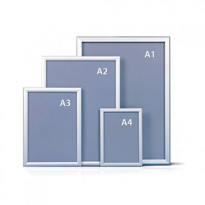 PORTA GRAFICA MARCO CLIP ALUMINIO FORMATO A4 (21*29.7 CMS) (C5)