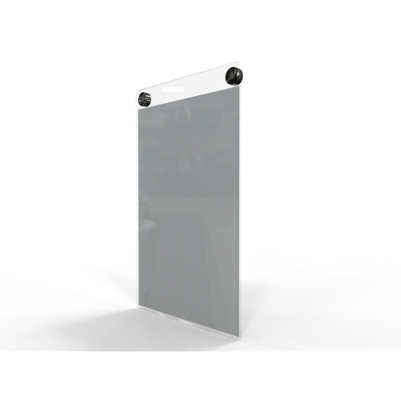 PORTA GRAFICA ACRILICO A5 (14.8*21 CMS) FORMATO MURO VERTICAL 1.5 MM + SET EMBELLECEDORES